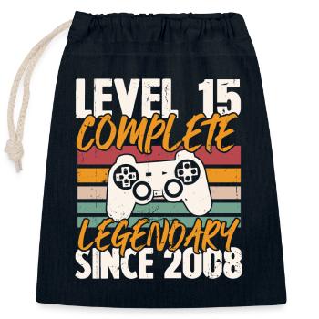 Geburtstagsgeschenk, Level 15 Complete 2008 - Verschließbarer Geschenkbeutel aus Baumwolle (25x30cm) - Navy - Vorne
