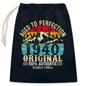Aged to perfection 1940 Original - Closable cotton gift bag (25x30cm) - navy - Front