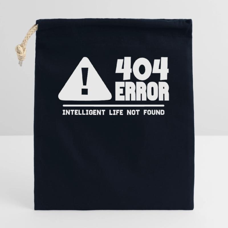 Computer and programmer geek. 404 Errors Closable cotton gift bag (25x30cm)