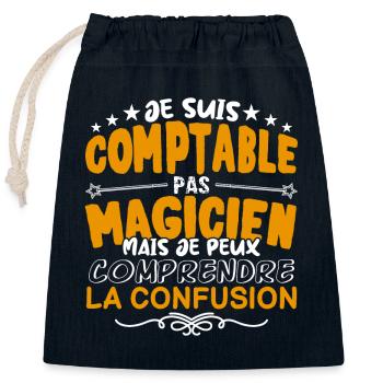 Comptable | Comptable pas Magicien | Meilleur Comp - Sac cadeau en coton avec cordon (25 x 30 cm) - bleu marine - Devant