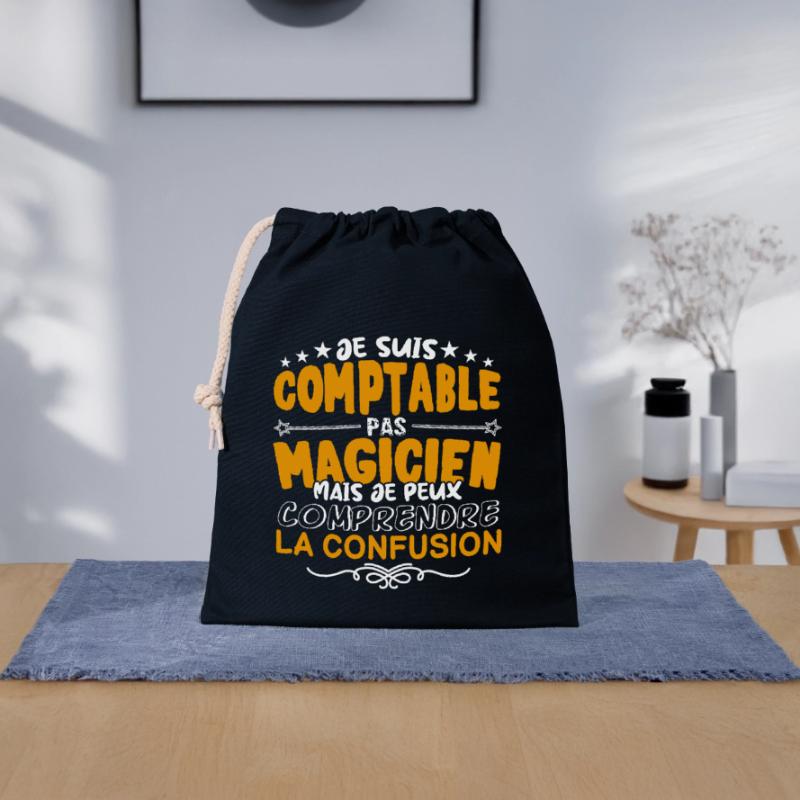 Comptable | Comptable pas Magicien | Meilleur Comp Sac cadeau en coton avec cordon (25 x 30 cm)