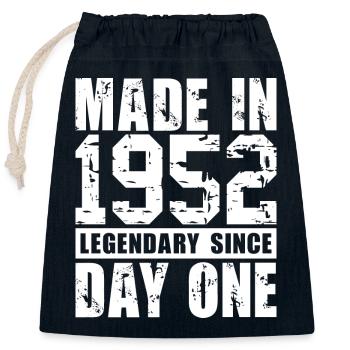 Hergestellt 1952, legendär seit dem ersten Tag - Verschließbarer Geschenkbeutel aus Baumwolle (25x30cm) - Navy - Vorne