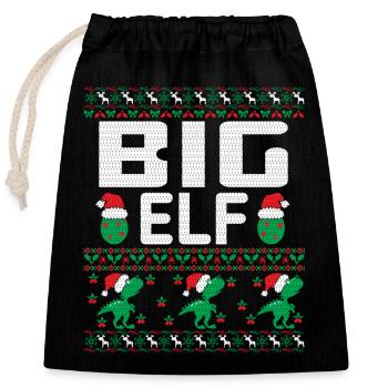 Big Elf Christmas Outfit - Closable cotton gift bag (25x30cm) - black - Front