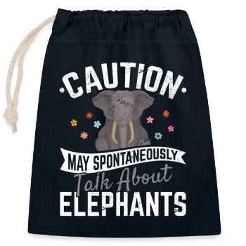 Funny Elephant Lover Talk About Elephants Kids You - Verschließbarer Geschenkbeutel aus Baumwolle (25x30cm) - Navy - Vorne