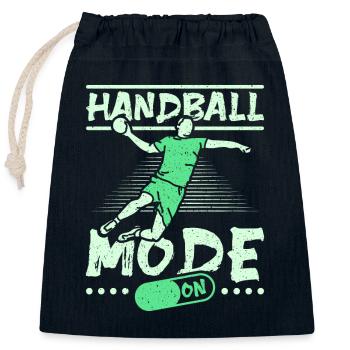 Handball mode on - Verschließbarer Geschenkbeutel aus Baumwolle (25x30cm) - Navy - Vorne