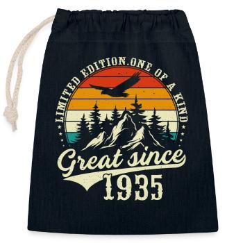 One of a kind since 1935 - Closable cotton gift bag (25x30cm) - navy - Front