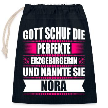 Erzgebirge Frau Namen Sachsen Nora - Verschließbarer Geschenkbeutel aus Baumwolle (25x30cm) - Navy - Vorne
