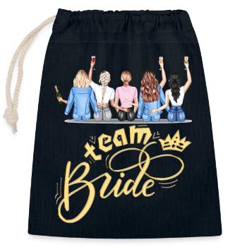 Bride bride wedding stag party bridesmaid party stag party - Closable cotton gift bag (25x30cm) - navy - Front