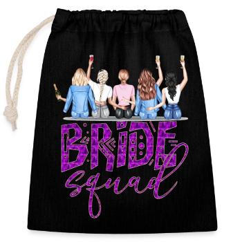 Bride bride wedding stag party bridesmaid party stag party - Closable cotton gift bag (25x30cm) - black - Front