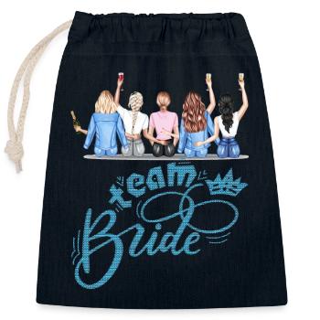 Bride bride wedding stag party bridesmaid party stag party - Closable cotton gift bag (25x30cm) - navy - Front