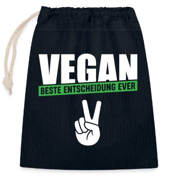Vegan Beste Entscheidung ever - Verschließbarer Geschenkbeutel aus Baumwolle (25x30cm) - Navy - Vorne