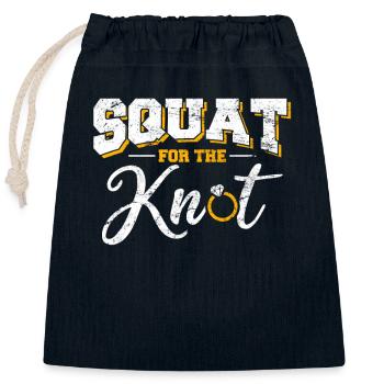 Workout Squat Bride Wedding Prep Cool Fitness Love - Sac cadeau en coton avec cordon (25 x 30 cm) - bleu marine - Devant