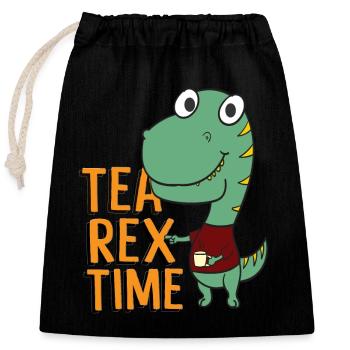 Tea Rex Time Outfit - Closable cotton gift bag (25x30cm) - black - Front