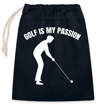 Golf Spruch Golfball Golfspielerin Golfschläger - Verschließbarer Geschenkbeutel aus Baumwolle (25x30cm) - Navy - Vorne