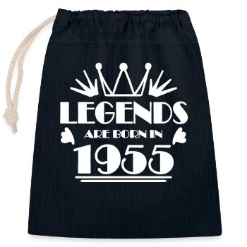 1955 - Born 1955 - Closable cotton gift bag (25x30cm) - navy - Front