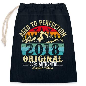 Aged to perfection 2018 Original - Closable cotton gift bag (25x30cm) - navy - Front