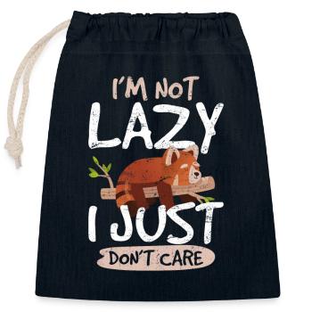 Red Panda Love Lazy Panda Bear pour femmes Zoologiste - Sac cadeau en coton avec cordon (25 x 30 cm) - bleu marine - Devant