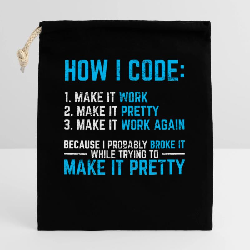 Programmer Coder Software Developer Programming Co Verschließbarer Geschenkbeutel aus Baumwolle (25x30cm)