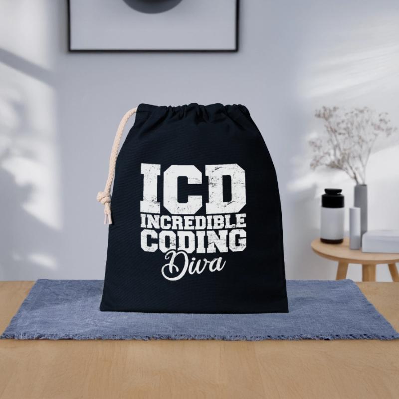 Funny Medical Coder Billing Incredible Coding Diva Closable cotton gift bag (25x30cm)