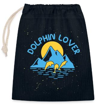 Dolphin Lover Essential T-Shirt - Closable cotton gift bag (25x30cm) - navy - Front