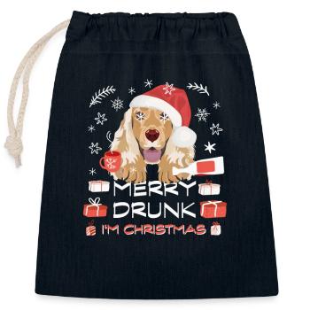 Marché de Noël Deutsch Cocker Spaniel - Sac cadeau en coton avec cordon (25 x 30 cm) - bleu marine - Devant