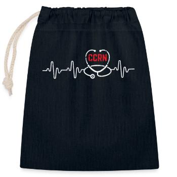 Infirmière en soins intensifs du CCRN Soins intensifs aux soins intensifs - Sac cadeau en coton avec cordon (25 x 30 cm) - bleu marine - Devant