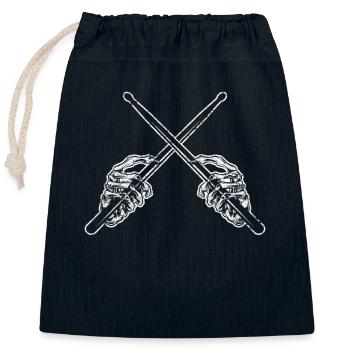 Drummer Drum Sticks Rock & Roll Skeleton Horns Per - Verschließbarer Geschenkbeutel aus Baumwolle (25x30cm) - Navy - Vorne