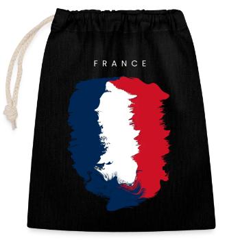 France outfit - Verschließbarer Geschenkbeutel aus Baumwolle (25x30cm) - Schwarz - Vorne