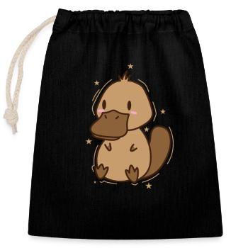 Platypus as duck Outback Australia - Closable cotton gift bag (25x30cm) - black - Front