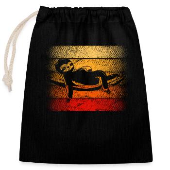 Retro Sloth Kids Sloth Cute Sloth Lover Funny Slot - Verschließbarer Geschenkbeutel aus Baumwolle (25x30cm) - Schwarz - Vorne