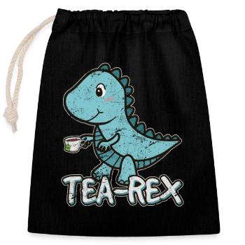 Tea Rex Dinosaur Lover Cartoon Lover Funny Cute Tue - Sac cadeau en coton avec cordon (25 x 30 cm) - noir - Devant