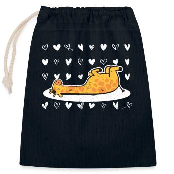 Girafe Saint-Valentin Gardien de zoo sauvage Amoureux des animaux - Sac cadeau en coton avec cordon (25 x 30 cm) - bleu marine - Devant