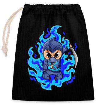Ninja - Verschließbarer Geschenkbeutel aus Baumwolle (25x30cm) - Schwarz - Vorne
