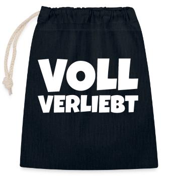 Voll verliebt - Verschließbarer Geschenkbeutel aus Baumwolle (25x30cm) - Navy - Vorne