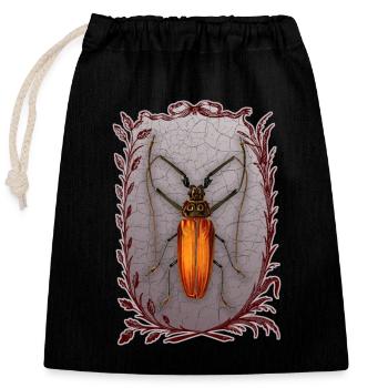 Insectes-coléoptères, coléoptères de mai, Enoplocerus armillatus - Sac cadeau en coton avec cordon (25 x 30 cm) - noir - Devant