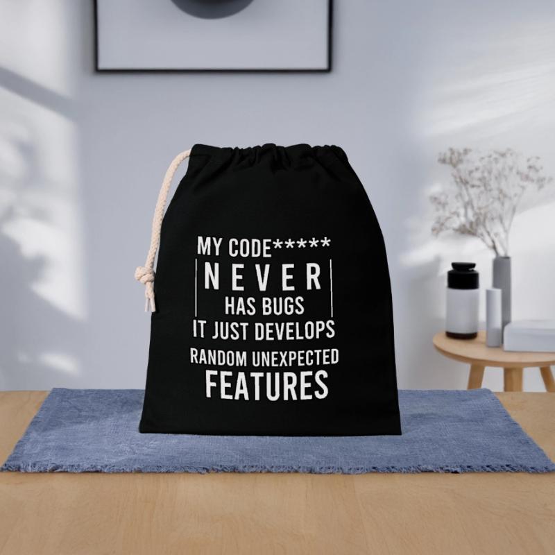 my code never has bugs it just develops random Closable cotton gift bag (25x30cm)