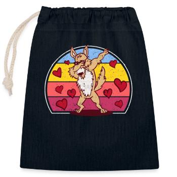 Drôle de drôle de cœur de Husky sibérien Saint-Valentin - Sac cadeau en coton avec cordon (25 x 30 cm) - bleu marine - Devant