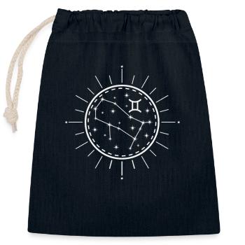 Sternzeichen Zwillinge Gemini Sternkonstellation - Verschließbarer Geschenkbeutel aus Baumwolle (25x30cm) - Navy - Vorne