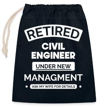 Retired civil engineer - Closable cotton gift bag (25x30cm) - navy - Front