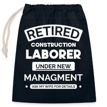 Retired builder - Closable cotton gift bag (25x30cm) - navy - Front