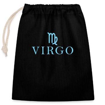 Zodiac sign Virgo Virgo constellation - Closable cotton gift bag (25x30cm) - black - Front