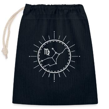 Sternzeichen Jungfrau Sternkonstellation - Verschließbarer Geschenkbeutel aus Baumwolle (25x30cm) - Navy - Vorne