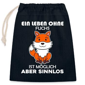 Fuchs Tier Wald Wildtier - Verschließbarer Geschenkbeutel aus Baumwolle (25x30cm) - Navy - Vorne