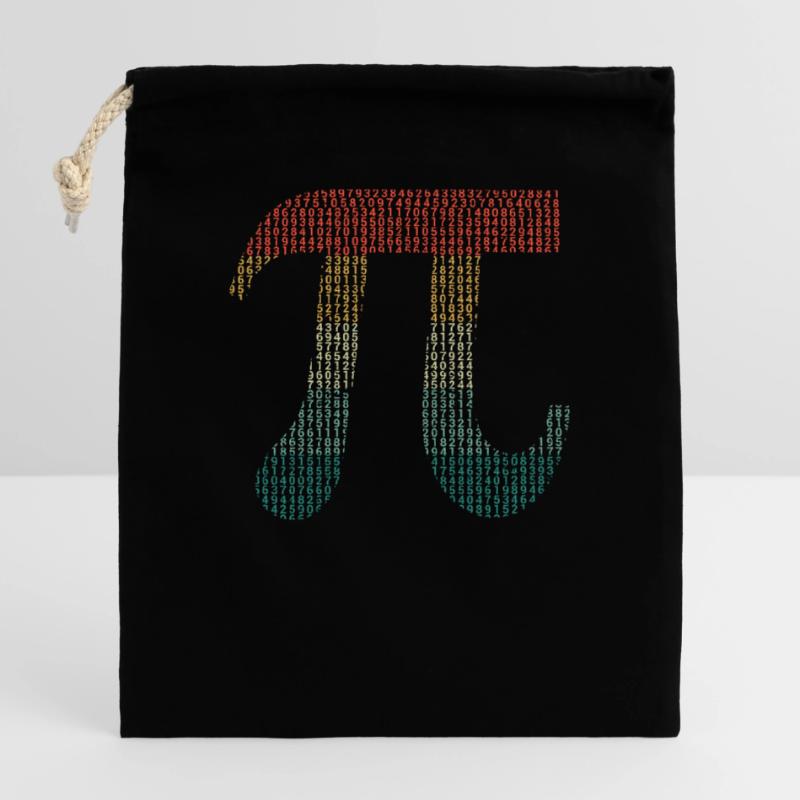 Chiffres de Pi dans les numéros de code source Pi Jour 3.14159 Sac cadeau en coton avec cordon (25 x 30 cm)
