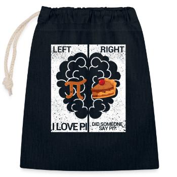 Links Pi Rechts Kuchen Lustig Mathe Chemie Student - Verschließbarer Geschenkbeutel aus Baumwolle (25x30cm) - Navy - Vorne
