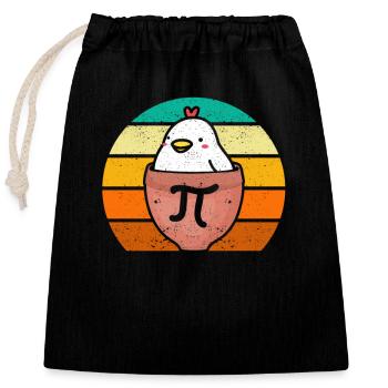Chicken Pot Pi Day Funny Math Teacher Math - Closable cotton gift bag (25x30cm) - black - Front