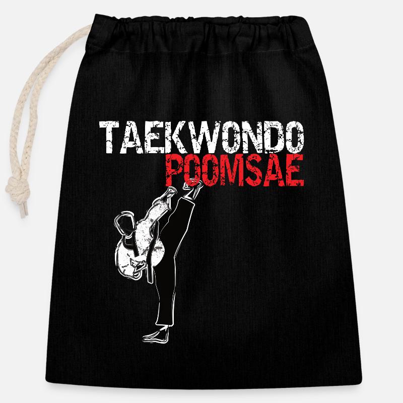 Cool Taekwondo Poomsae Blackbelt Uniform - Closable cotton gift bag (25x30cm) - black