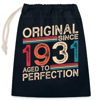 Original since 1931 Aged to perfection - Closable cotton gift bag (25x30cm) - navy - Front
