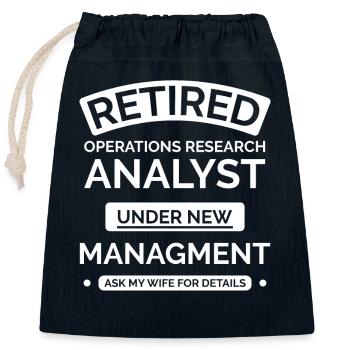 Analyste de recherche agricole à la retraite - Sac cadeau en coton avec cordon (25 x 30 cm) - bleu marine - Devant