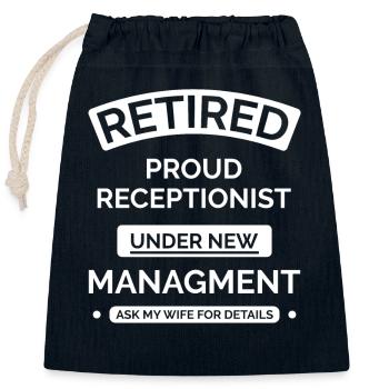 Retired receptionist - Closable cotton gift bag (25x30cm) - navy - Front